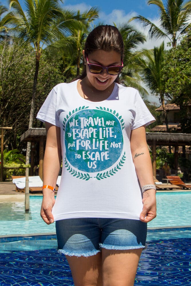 Nova coleção de produtos do Destinos Imperdíveis travel camiseta fem