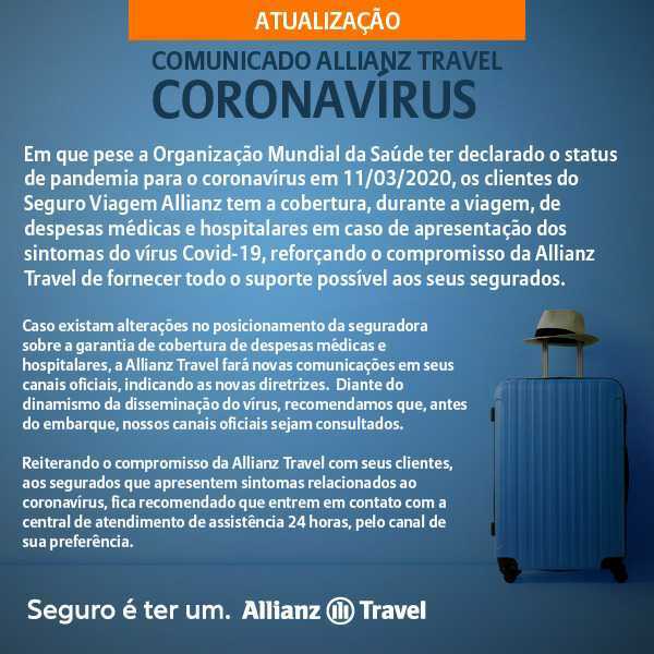Seguro Viagem e Coronavírus - Allianz Travel