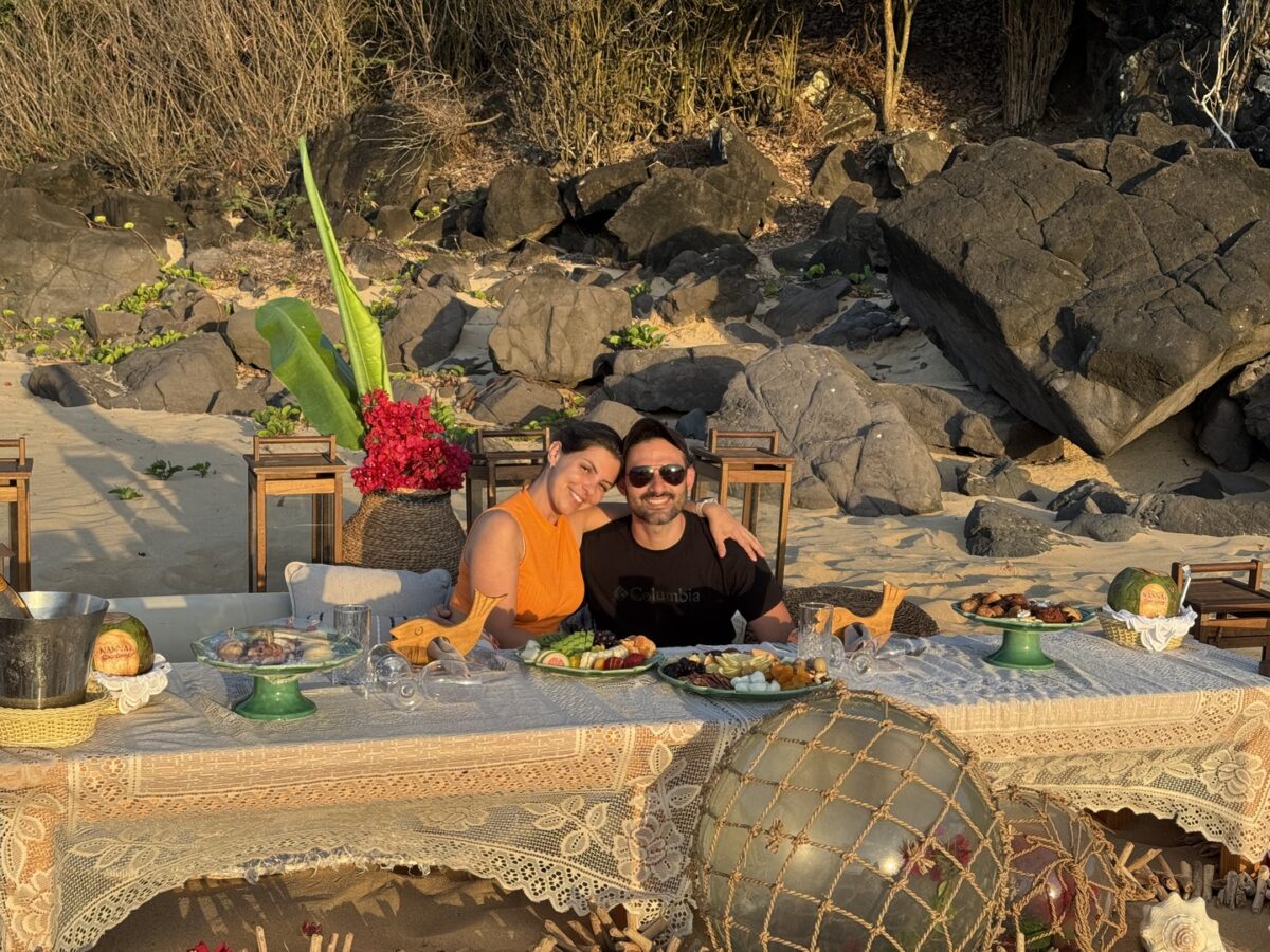 Refeição na praia.