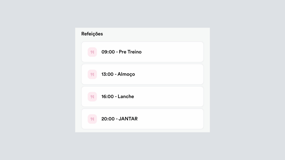 horário das refeições