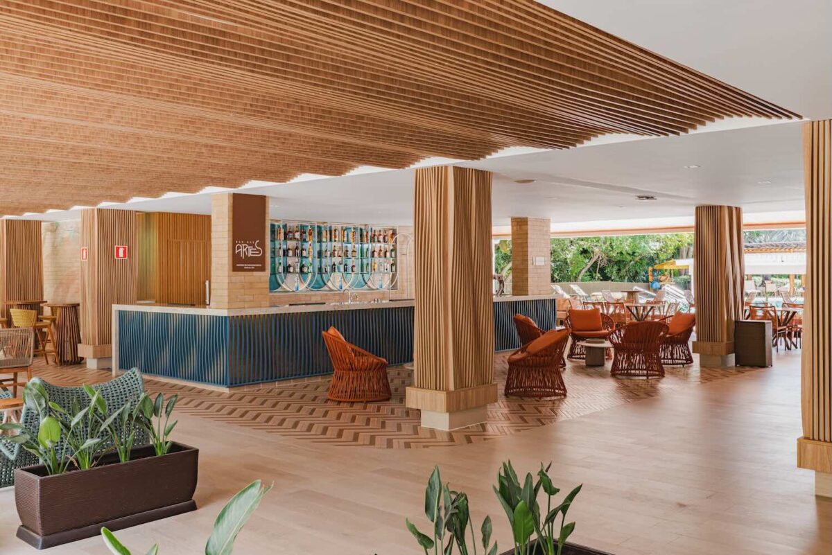 arquitetura de um lounge bar em um hotel